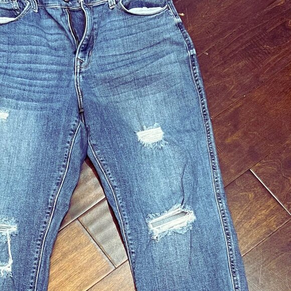 Studio Blue Distressed Girlfriend Boyfriend Baggy High Waisted Jeans 30 - Picture 4 of 9